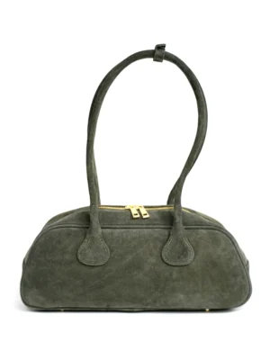 Жіноча замшева сумка-боулінг середнього розміру Mirella