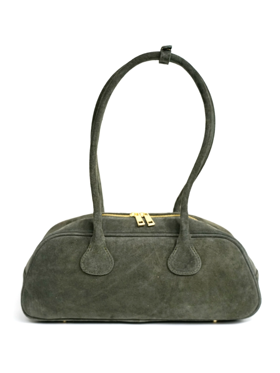 Жіноча замшева сумка-боулінг середнього розміру Mirella